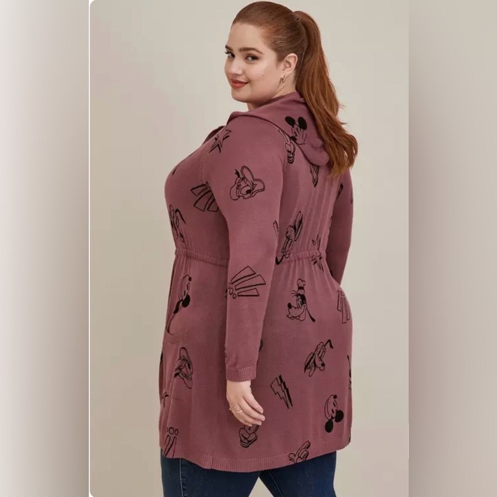 Torrid Disney Mickey and Friends Cinch Waist Hooded Cardigan - Picture 4 of 7